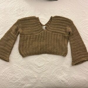 Brown Cropped Knit